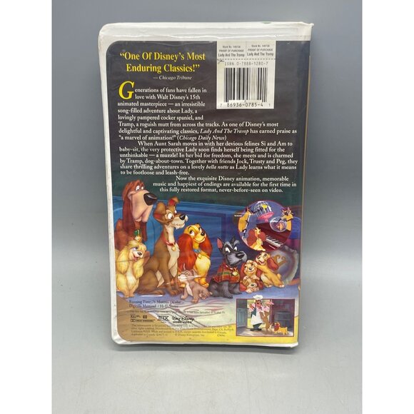 Lady In The Tramp VHS Rated G Walt Disney 76 Minutes READ Used Damaged Package S - Picture 2 of 3